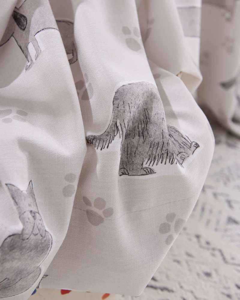 Paws Patterned Kid's Custom Curtain