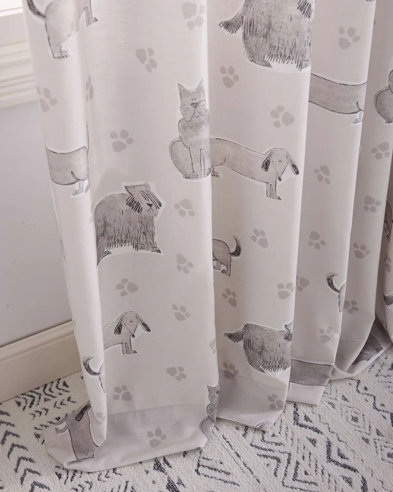 Paws Patterned Kid's Custom Curtain