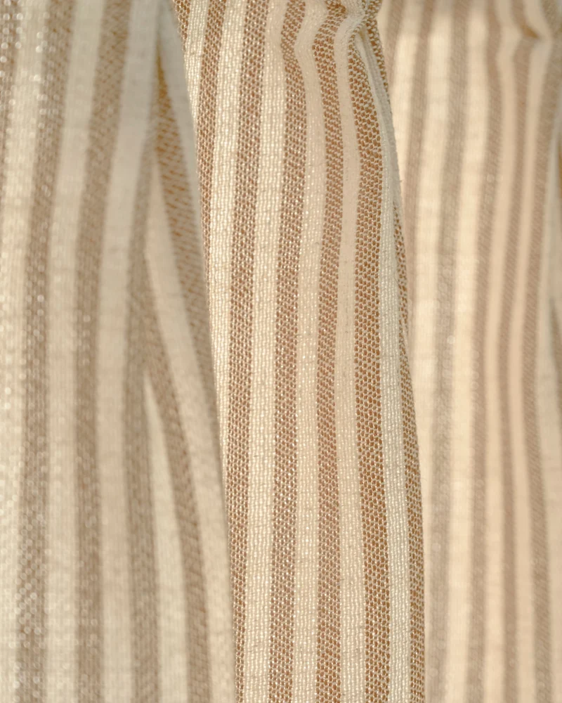 Milo Linen Blend Striped Custom Cafe Curtain