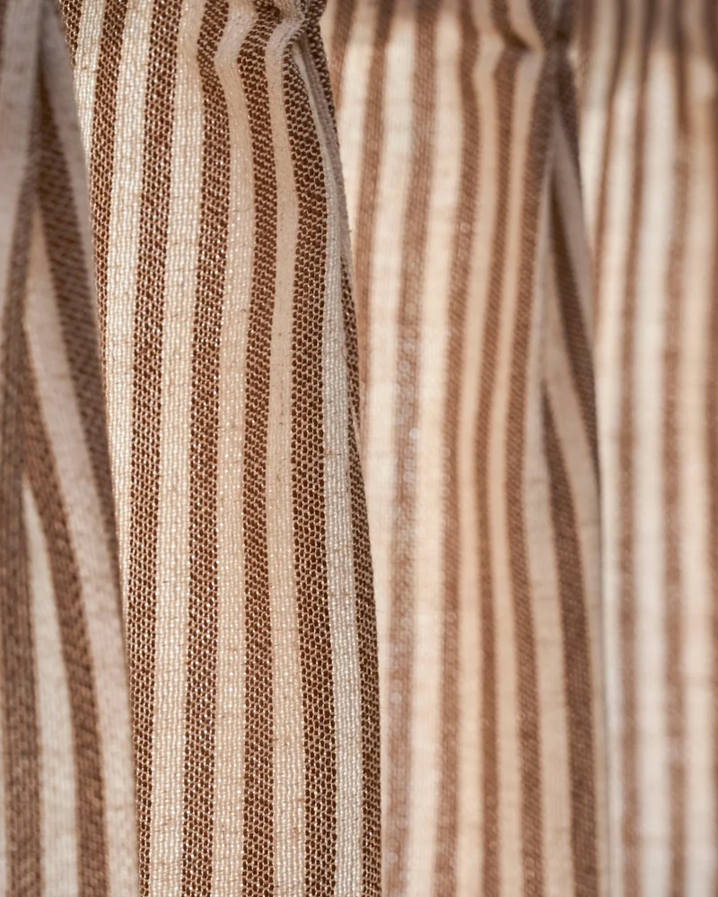 Milo Linen Blend Striped Custom Cafe Curtain