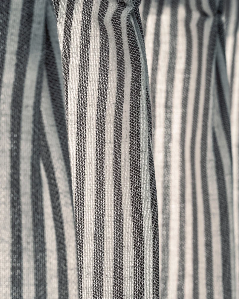 Milo Linen Blend Striped Custom Cafe Curtain