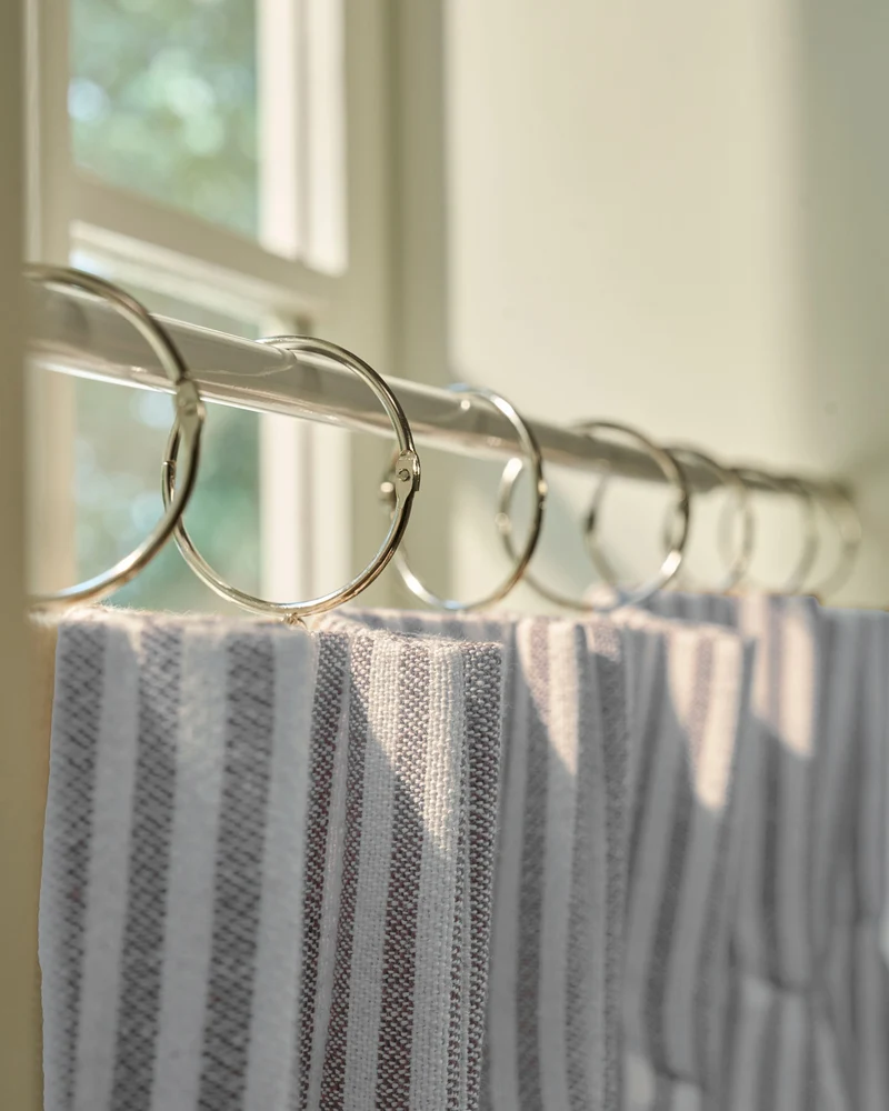 Milo Linen Blend Striped Custom Cafe Curtain