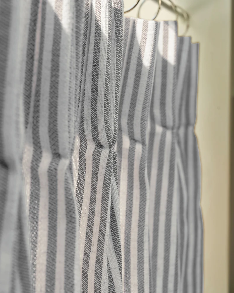 Milo Linen Blend Striped Custom Cafe Curtain