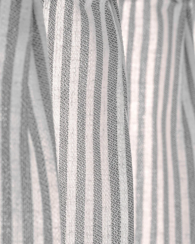 Milo Linen Blend Striped Custom Cafe Curtain