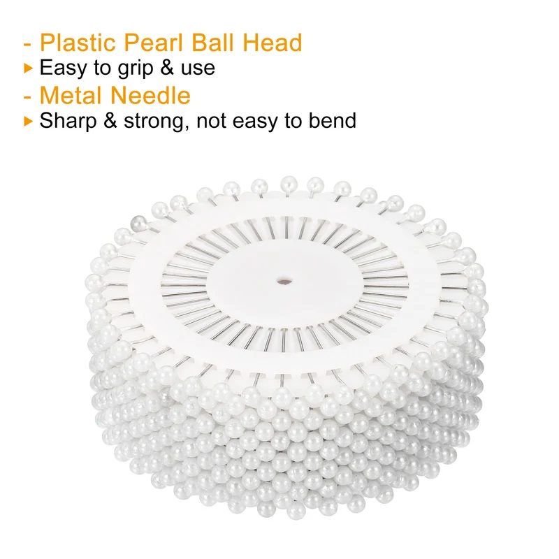 Pearl Head Sewing Pins, Straight Corsage Decorative Round Pin for Sewing Dressmaking Supplies