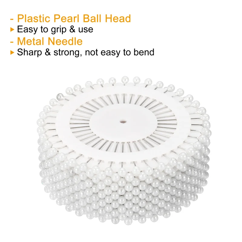 Pearl Head Sewing Pins, Straight Corsage Decorative Round Pin for Sewing Dressmaking Supplies