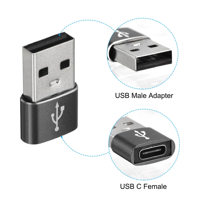 USB C Female to USB Male Adapter, Type C to USB Converter Adapter for Phone, Tablet, Computer