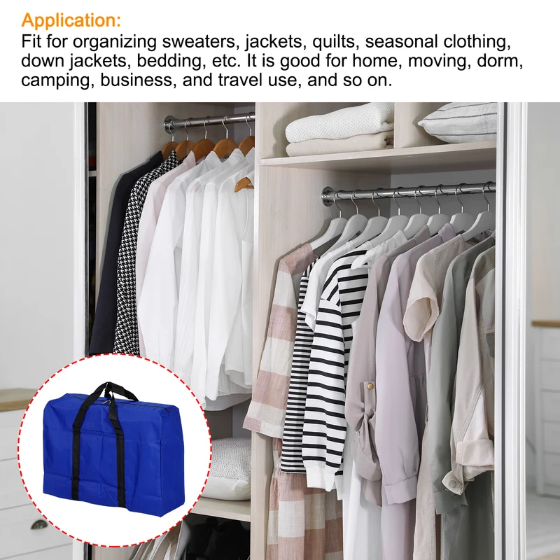 Storage Tote with Zippers, Capacity Foldable Heavy Moving Tote Bags for Bedding Clothes