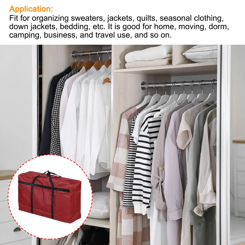 Storage Tote with Zipper Capacity Foldable Heavy Moving Tote Bags for Bedding Clothes