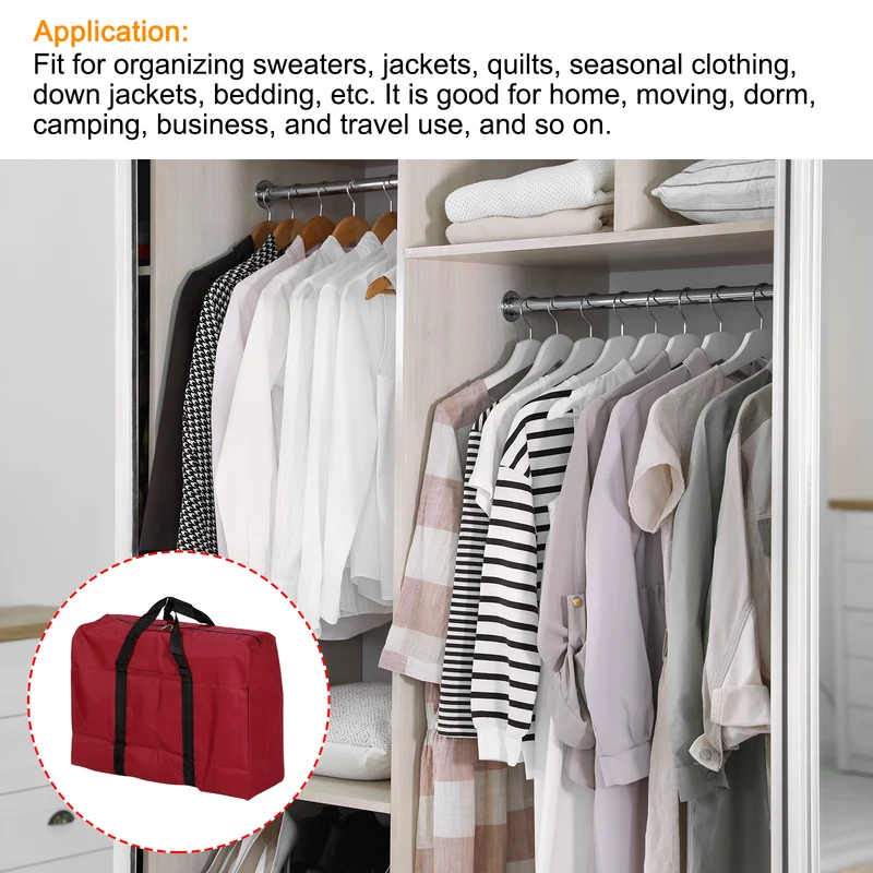 Storage Tote with Zipper Capacity Foldable Heavy Moving Tote Bags for Bedding Clothes