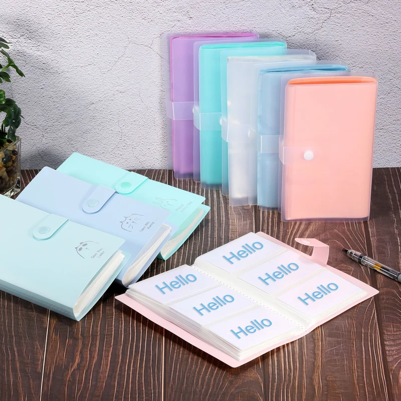 Business Card Holder, Plastic Portable Cards Binder Book Name Cards Organizers