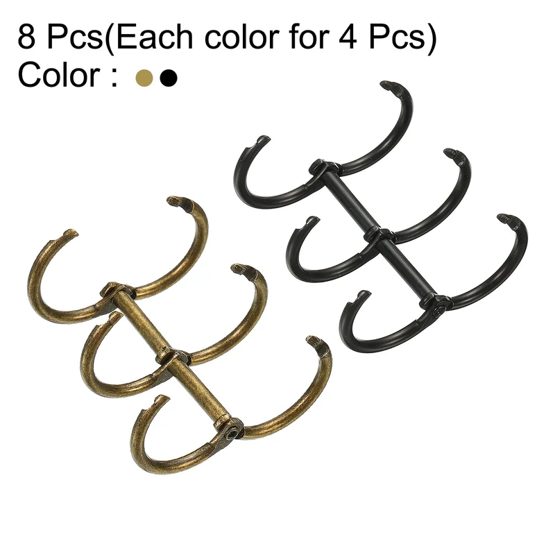 8Pcs 3 Circle Binder Rings 0.79" Metal Loose Leaf Ring, Silver Tone/Gold Tone