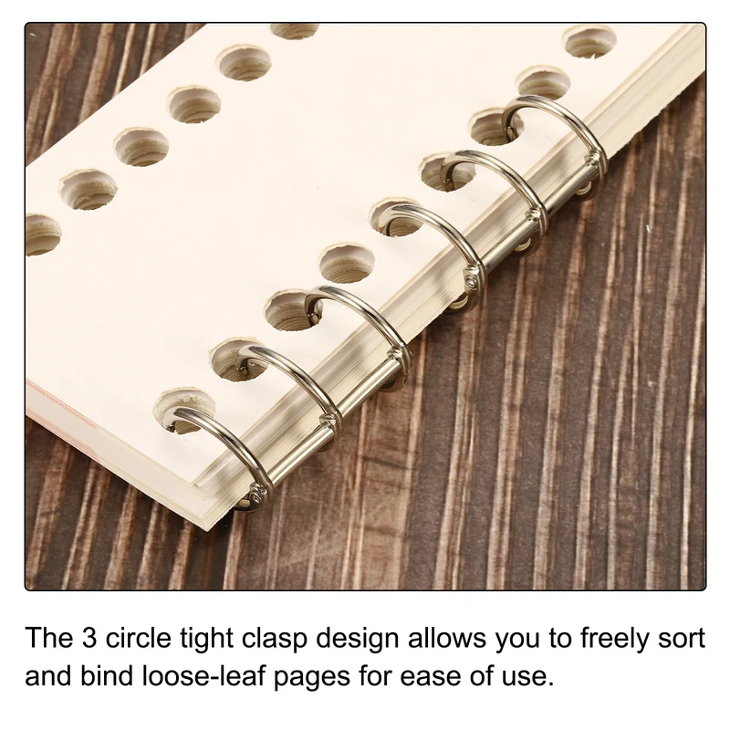 Binder Ring, Detachable Metal Book Rings Office Loose Leaf Ring Circle for Desk Calendar Photo Album