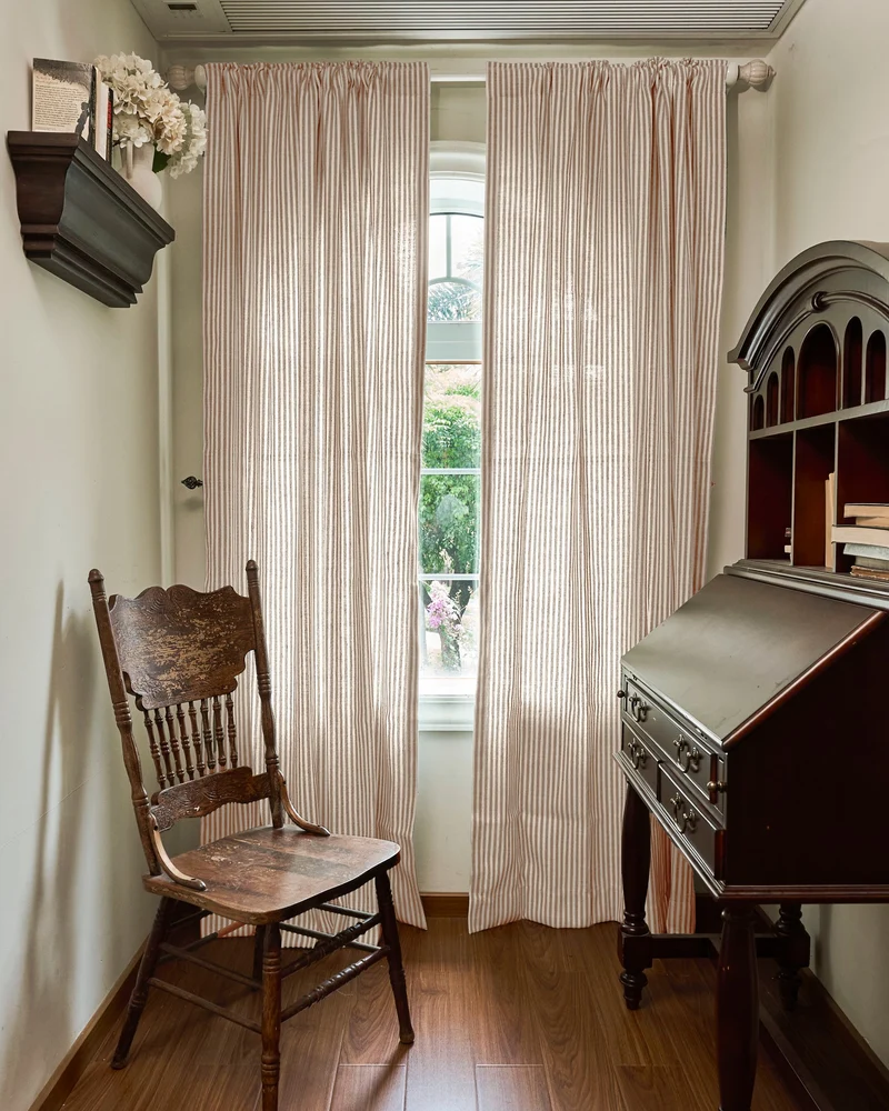 Milo Linen Blend Striped Custom Curtain