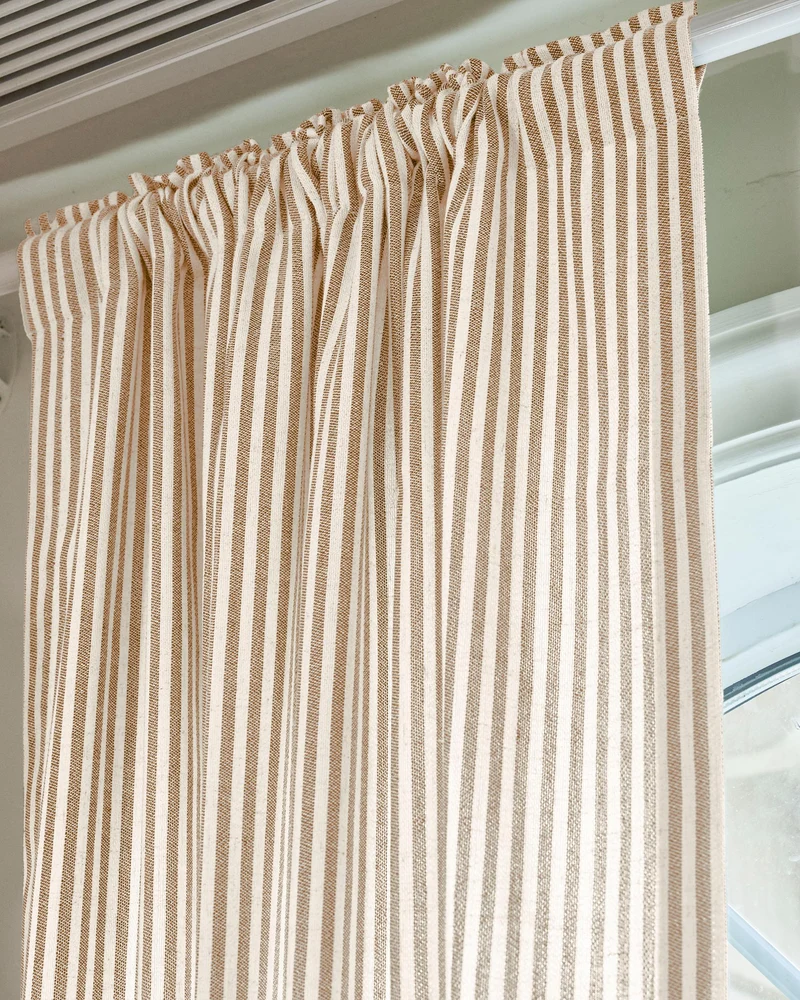 Milo Linen Blend Striped Custom Curtain