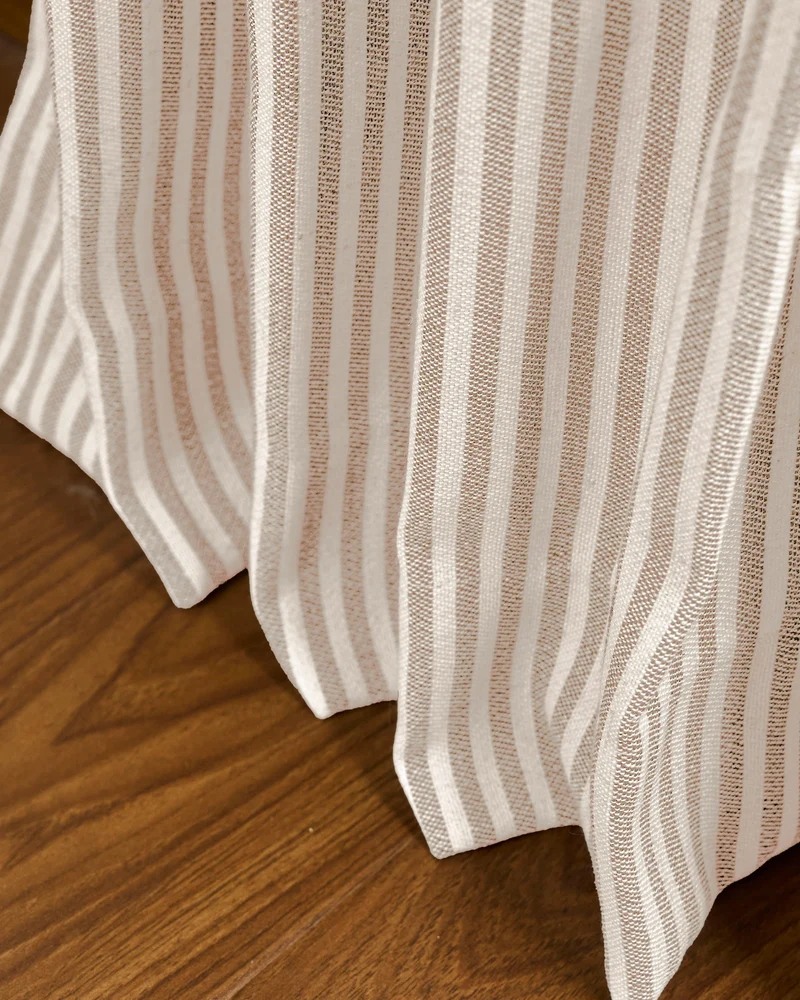 Milo Linen Blend Striped Custom Curtain