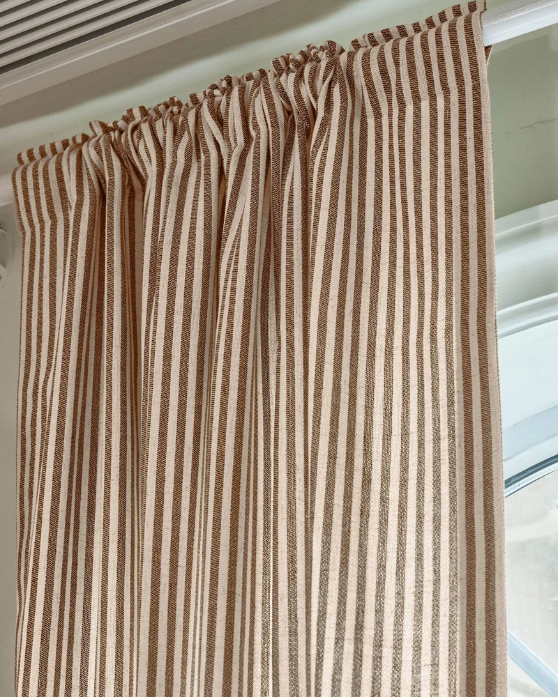 Milo Linen Blend Striped Custom Curtain