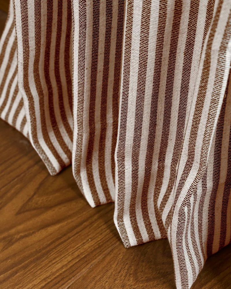 Milo Linen Blend Striped Custom Curtain