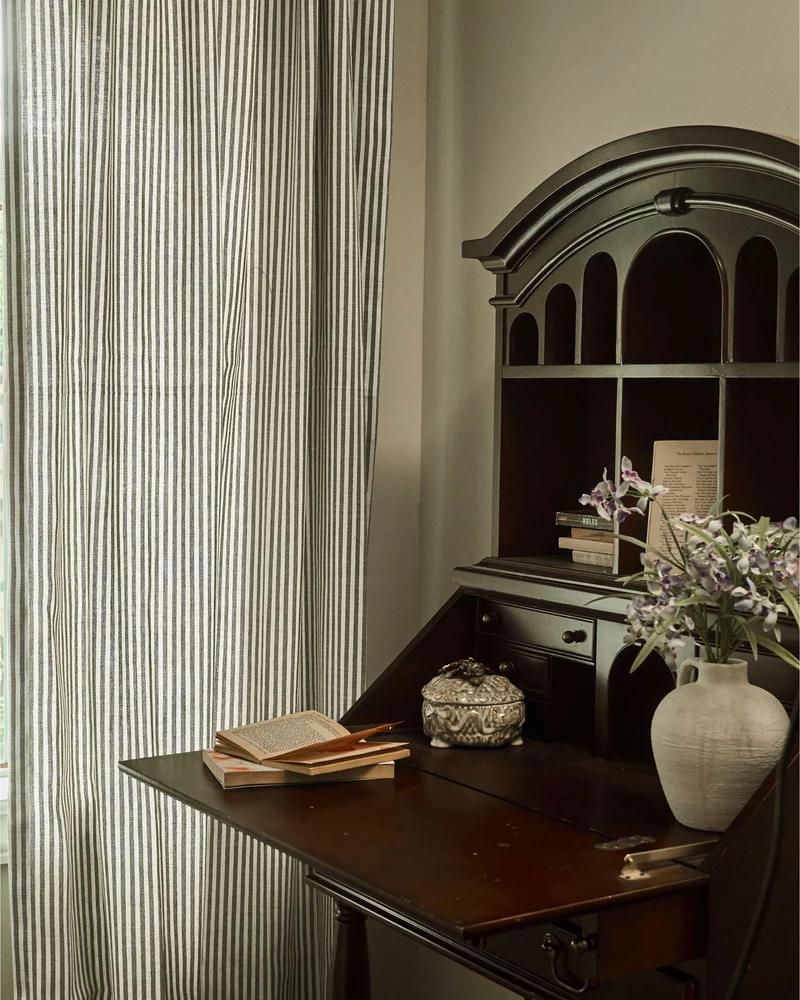 Milo Linen Blend Striped Custom Curtain