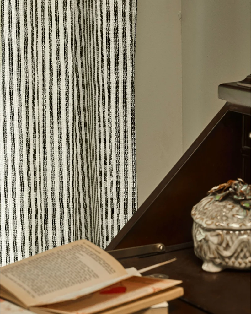 Milo Linen Blend Striped Custom Curtain