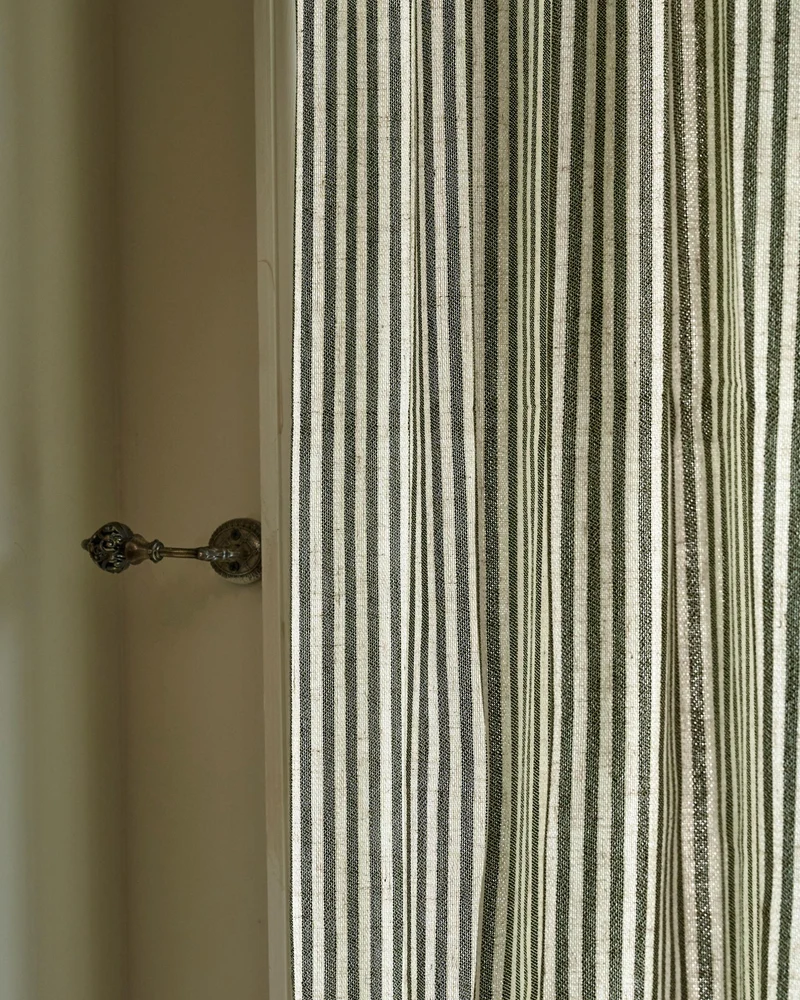 Milo Linen Blend Striped Custom Curtain