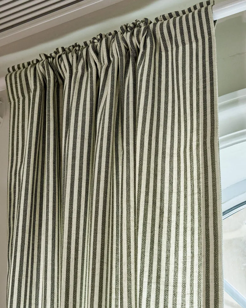 Milo Linen Blend Striped Custom Curtain