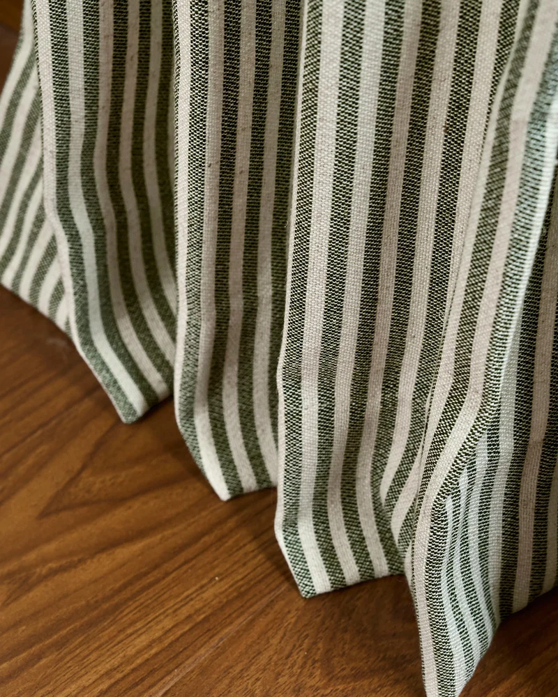 Milo Linen Blend Striped Custom Curtain
