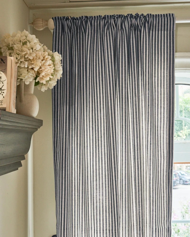 Milo Linen Blend Striped Custom Curtain