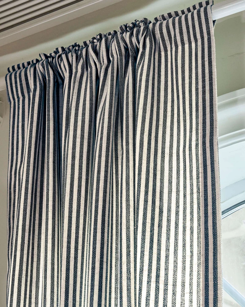 Milo Linen Blend Striped Custom Curtain