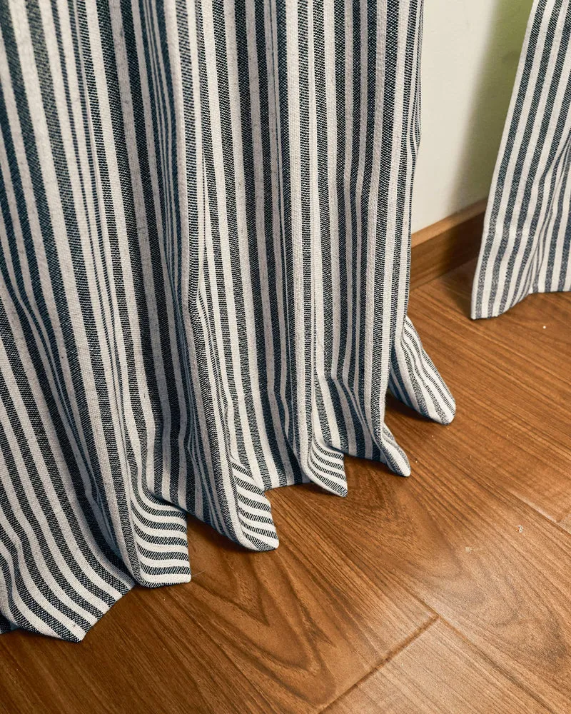Milo Linen Blend Striped Custom Curtain