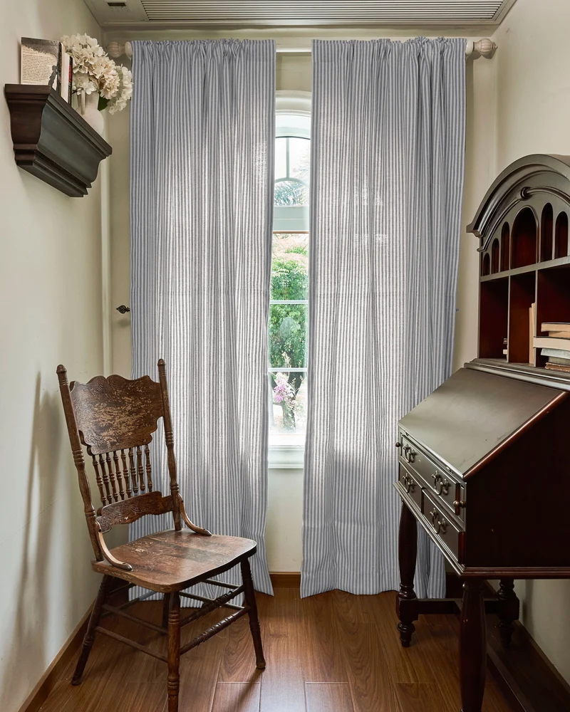 Milo Linen Blend Striped Custom Curtain