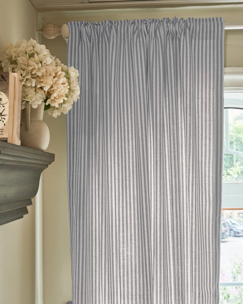 Milo Linen Blend Striped Custom Curtain