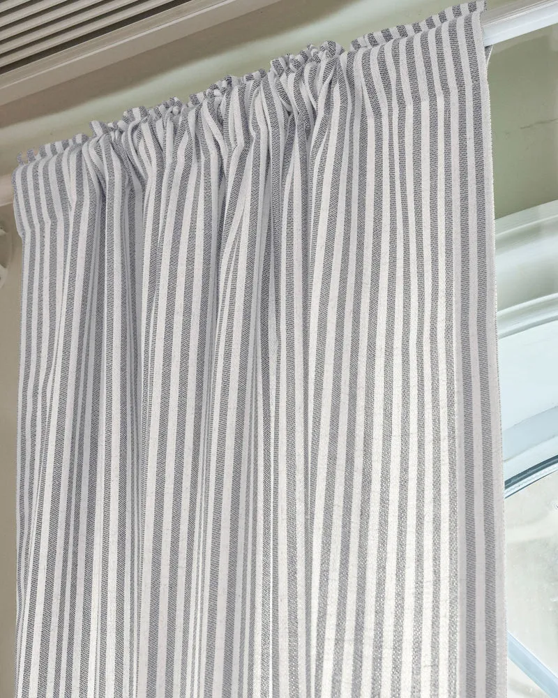 Milo Linen Blend Striped Custom Curtain