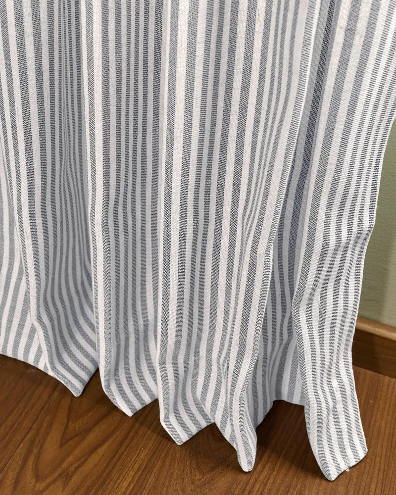 Milo Linen Blend Striped Custom Curtain