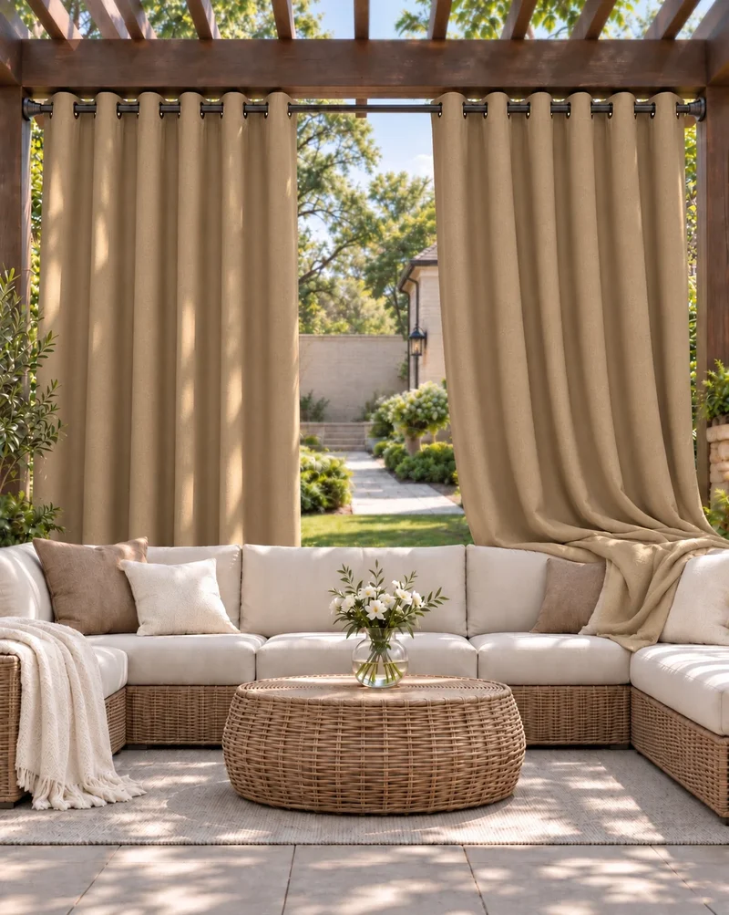 Aquashield™ 4-Layers OEKO Blackout Soundproof Anti-Dust Water-Resistant Outdoor Curtain