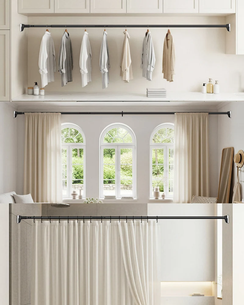 Heavy Duty Adjustable No Drill Tension Curtain Rod