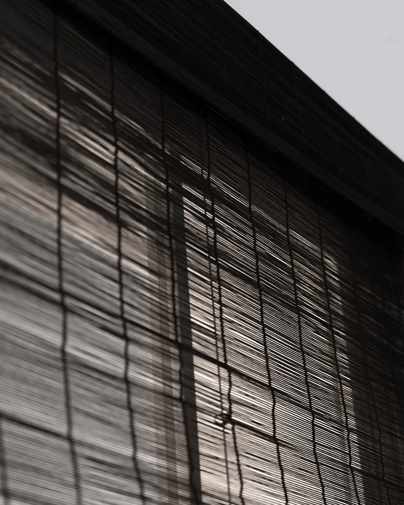 Toni Bamboo Motorized Woven Shade - Black