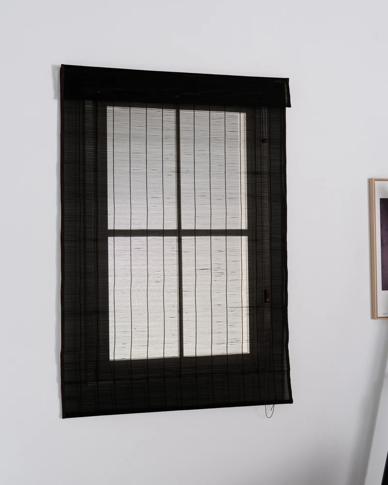 Toni Bamboo Motorized Woven Shade - Black