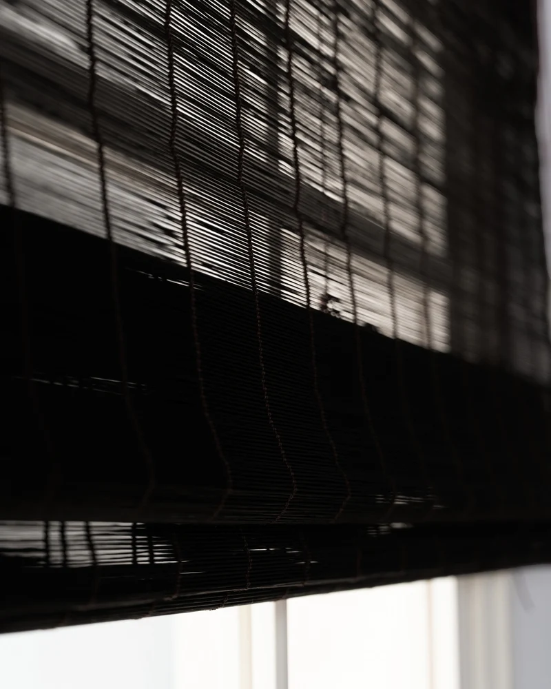 Toni Bamboo Motorized Woven Shade - Black