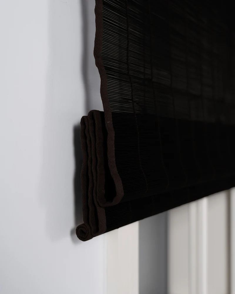 Toni Bamboo Motorized Woven Shade - Black