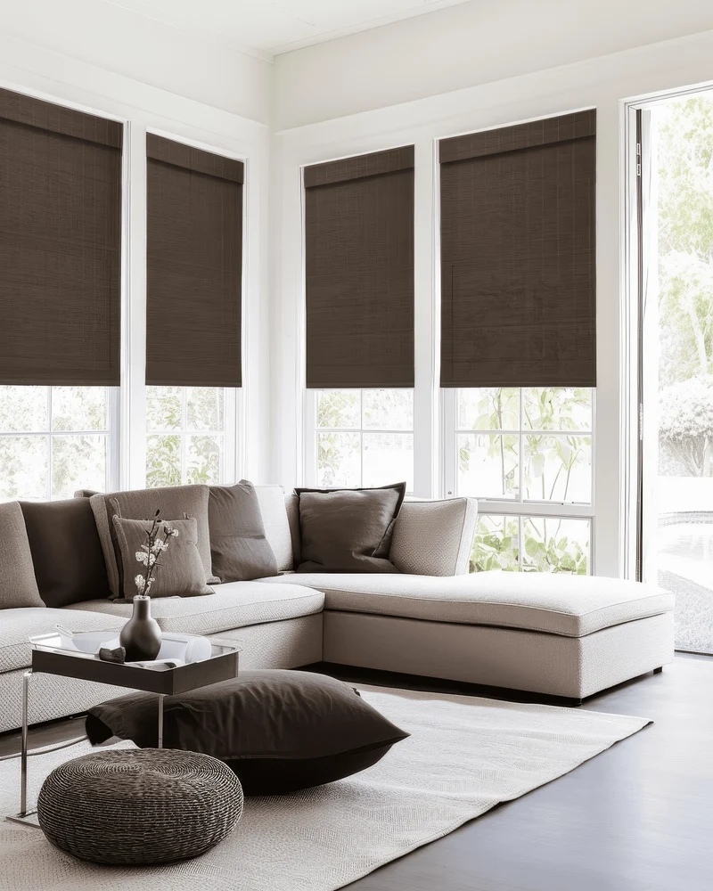 Hana Bamboo Motorized Woven Shade - Bark