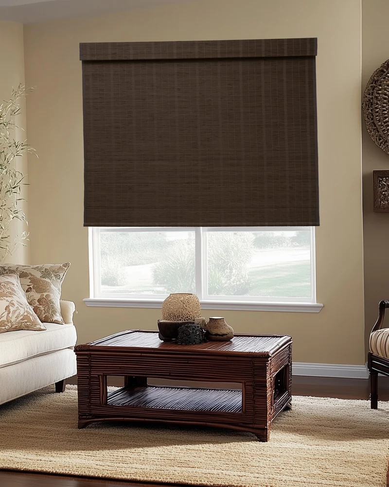 Hana Bamboo Motorized Woven Shade - Bark