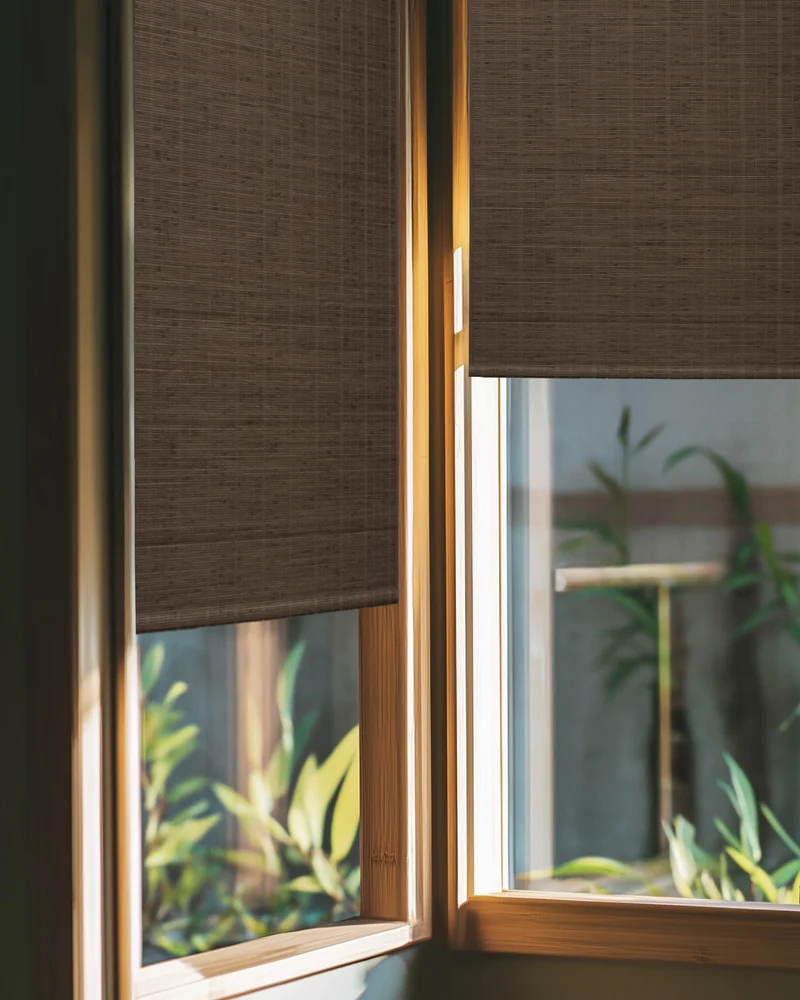 Hana Bamboo Motorized Woven Shade - Bark