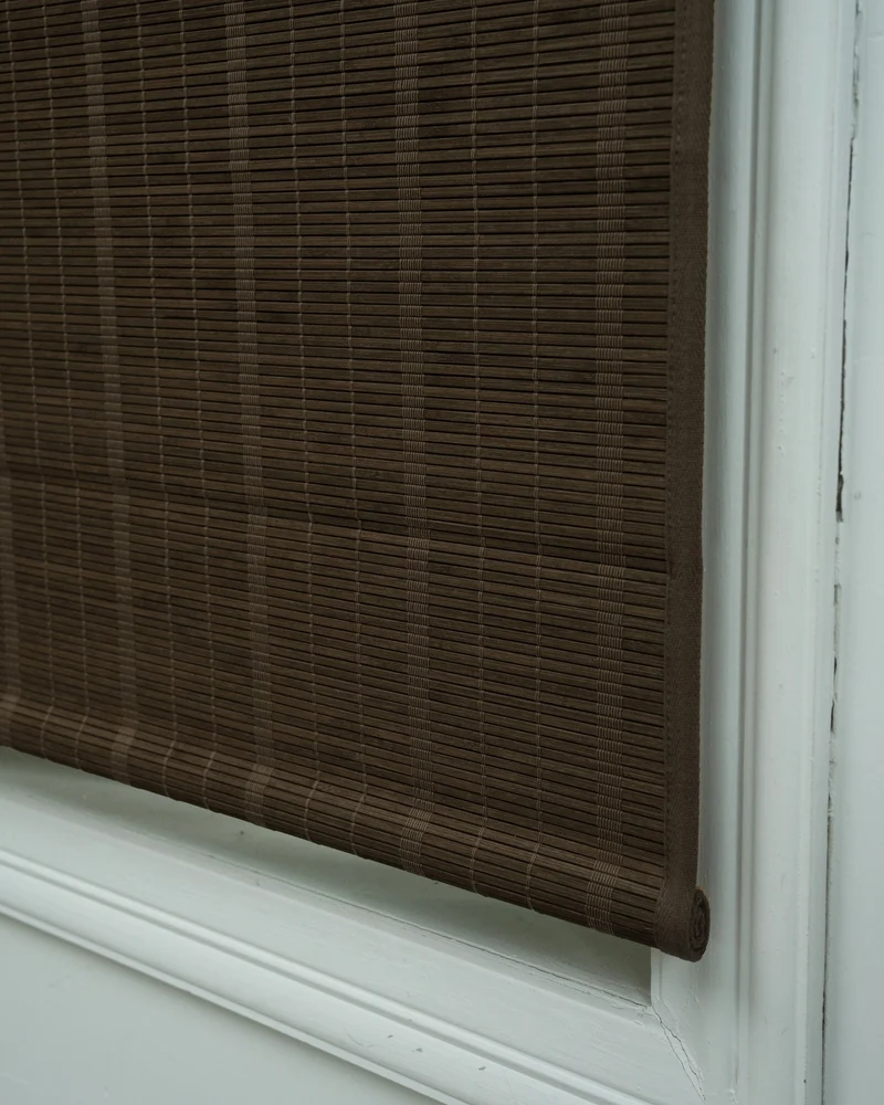 Hana Bamboo Motorized Woven Shade - Bark