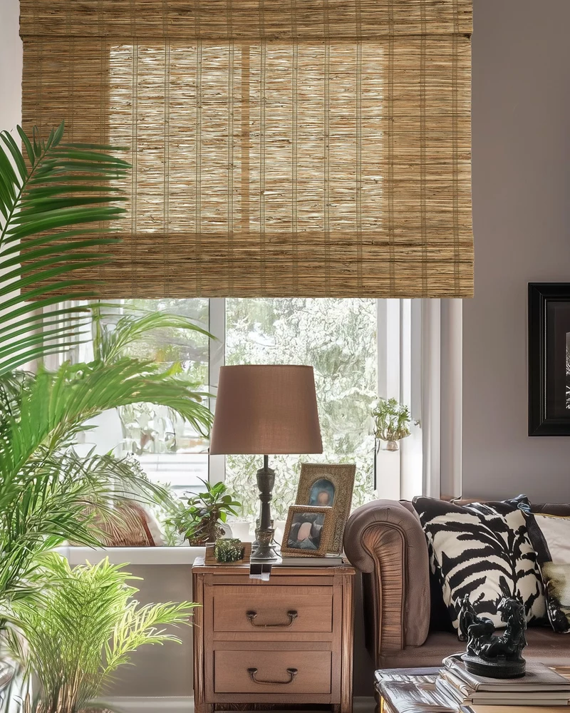 Rumi Jute Motorized Woven Shade - Hay