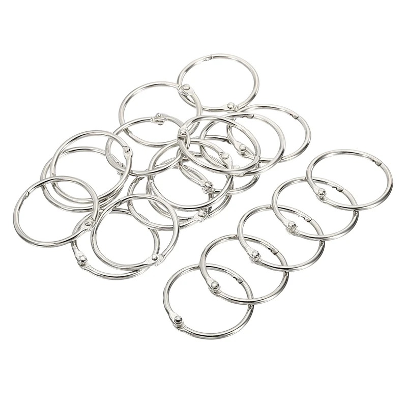 Binder Rings Detachable Metal Book Loose Leaf Rings for Home Office Index Cue Revision Cards