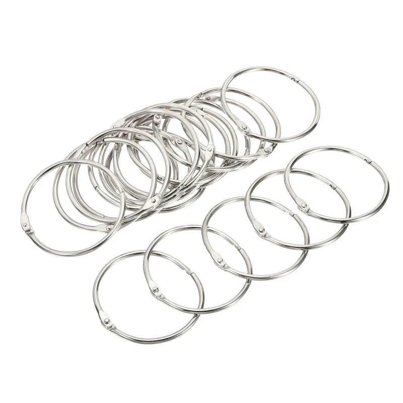 Binder Rings Detachable Metal Book Loose Leaf Rings for Home Office Index Cue Revision Cards