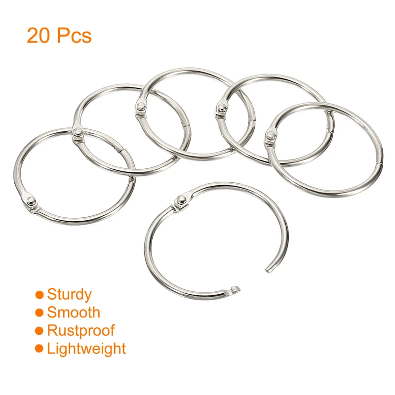 Binder Rings Detachable Metal Book Loose Leaf Rings for Home Office Index Cue Revision Cards