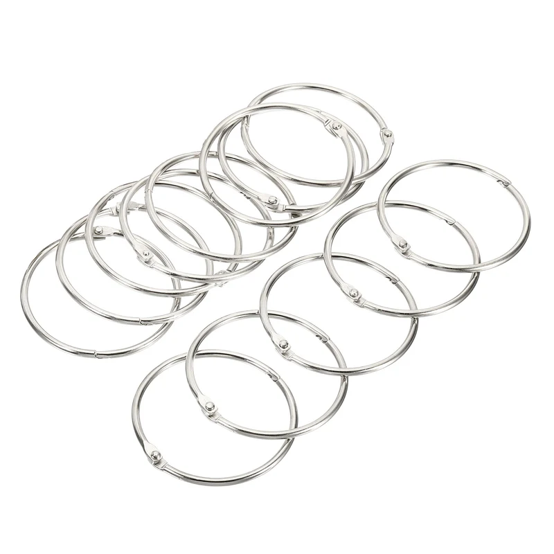 Binder Rings Detachable Metal Book Loose Leaf Rings for Home Office Index Cue Revision Cards