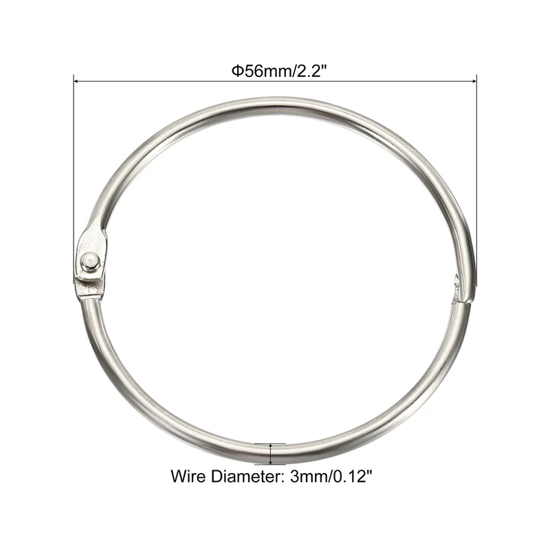 Binder Rings Detachable Metal Book Loose Leaf Rings for Home Office Index Cue Revision Cards